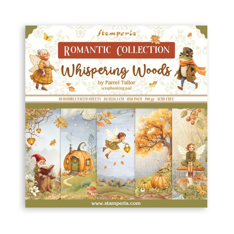 Stamperia Whispering Woods - 8x8 Double-sided Paper Pad, SBBS131