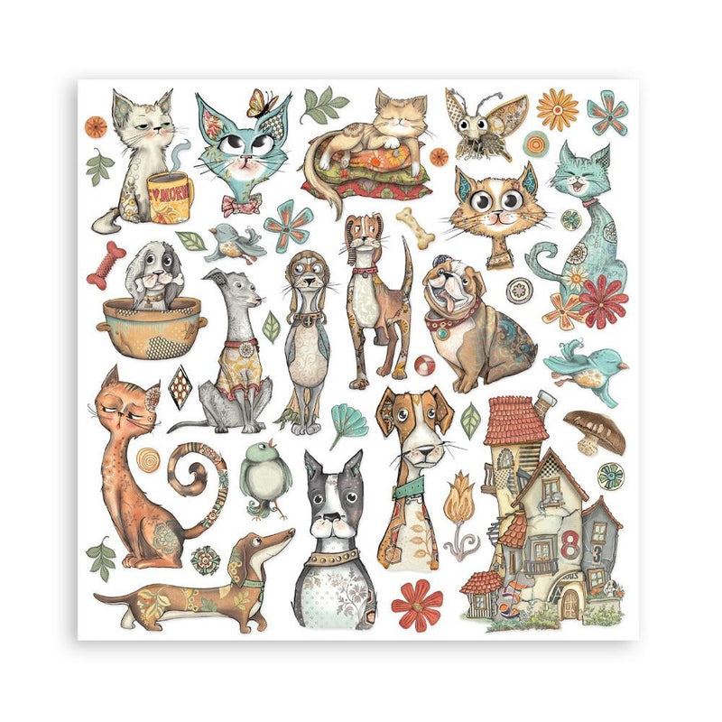 Stamperia Furry Friends 12x12 Double-sided Scrapbooking Pad, SBBL176