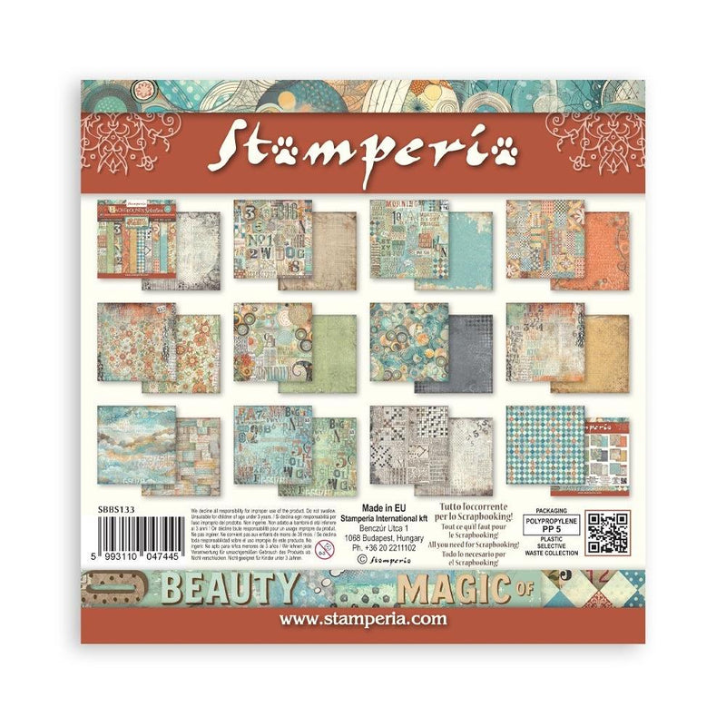 Stamperia Furry Friends 8x8 Double-sided Paper Pad - Backgrounds, SBBS133