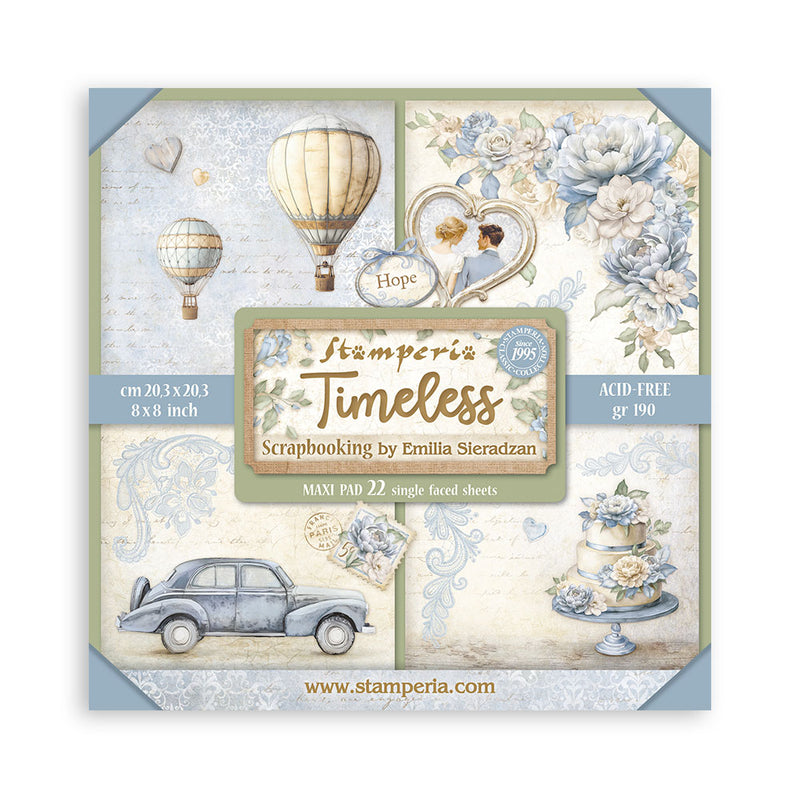 Stamperia 8x8 Single-Sided Maxi Pad 22Pc - Timeless, SBBSXB13