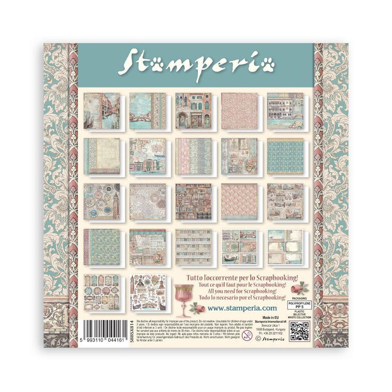 Stamperia Single-Sided 8x8 Maxi Paper Pad 22pg - Venice City of Art, SBBSXB14