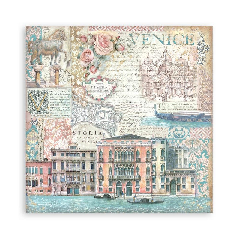 Stamperia Single-Sided 8x8 Maxi Paper Pad 22pg - Venice City of Art, SBBSXB14