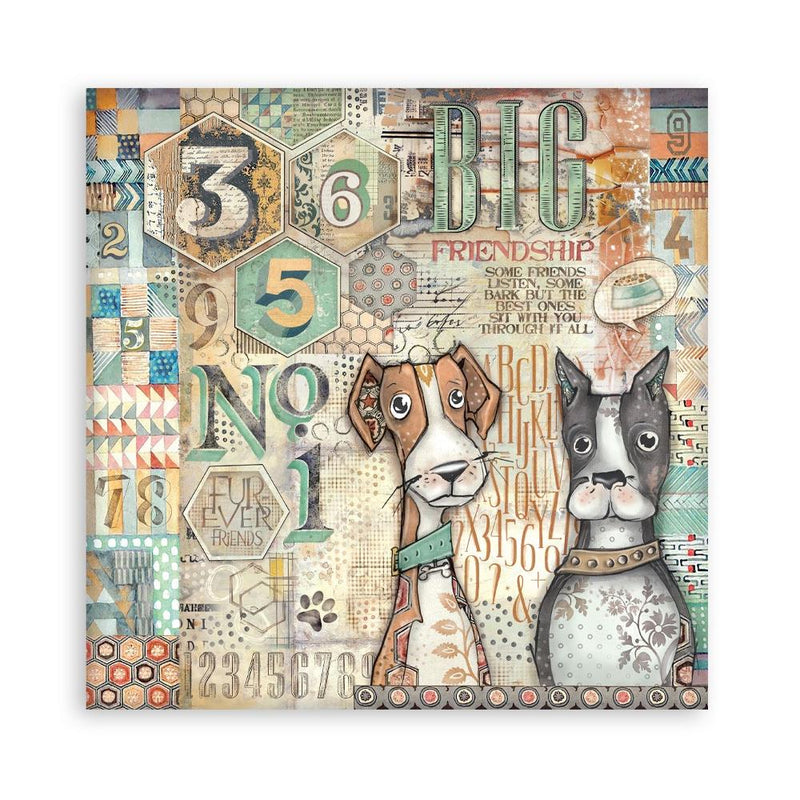 Stamperia Furry Friends - 8x8 Single-sided Maxi Pad, SBBSXB18