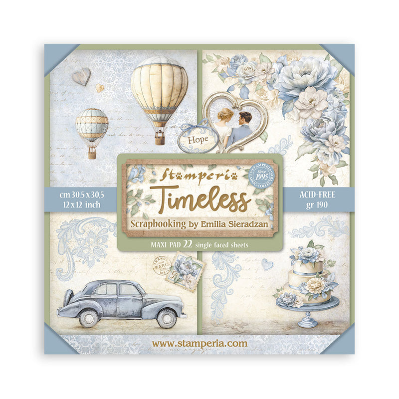 Stamperia 12x12 Single-Sided Maxi Pad 22Pc - Timeless, SBBXLB25