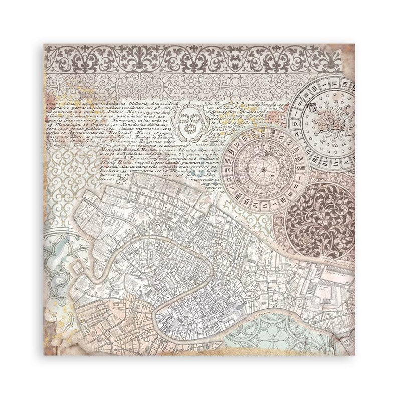 Stamperia Single-Sided 12x12 Maxi Paper Pad 22pc - Venice City of Art, SBBXLB26