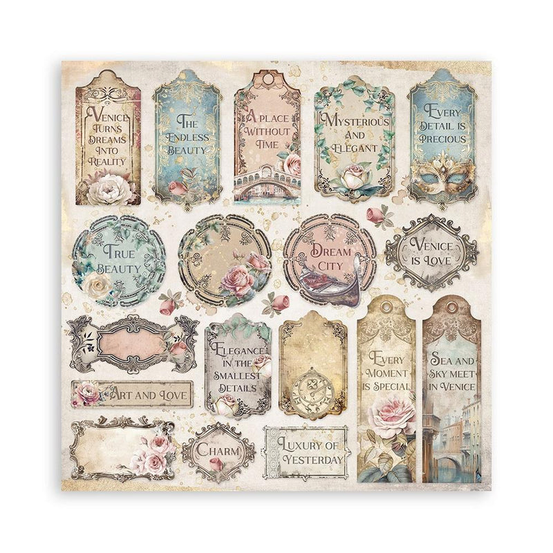 Stamperia Single-Sided 12x12 Maxi Paper Pad 22pc - Venice City of Art, SBBXLB26