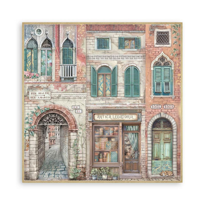 Stamperia Single-Sided 12x12 Maxi Paper Pad 22pc - Venice City of Art, SBBXLB26