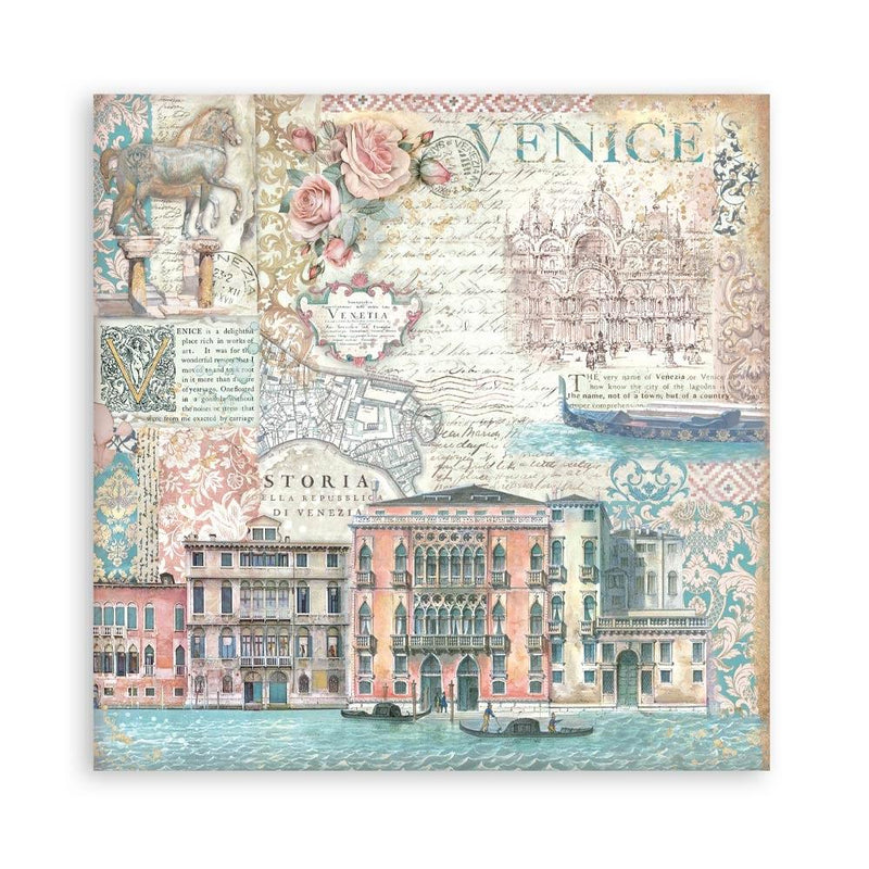 Stamperia Single-Sided 12x12 Maxi Paper Pad 22pc - Venice City of Art, SBBXLB26