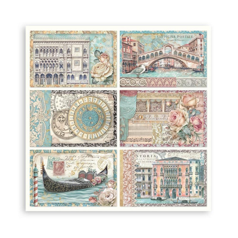 Stamperia Single-Sided 12x12 Maxi Paper Pad 22pc - Venice City of Art, SBBXLB26