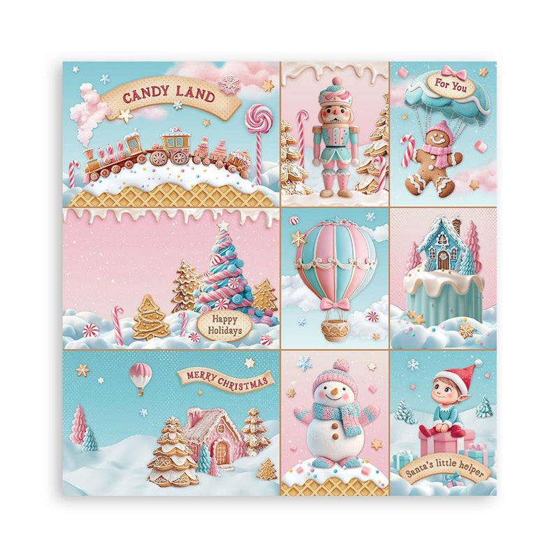 Stamperia Single-Sided 12x12 Maxi Paper Pad 22pc - Candy Christmas, SBBXLB27