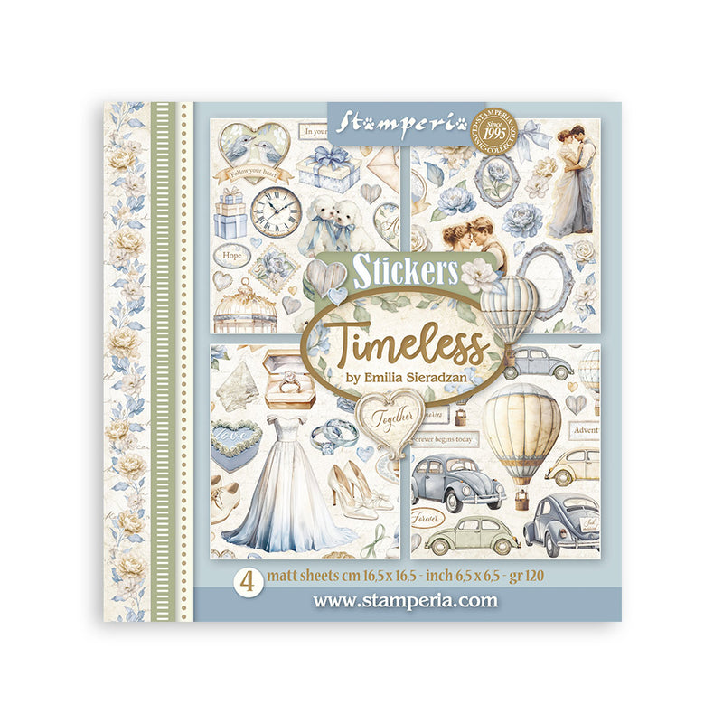 Stamperia Stickers 6.5x6.5, 4pg - Timeless, SBSTK02