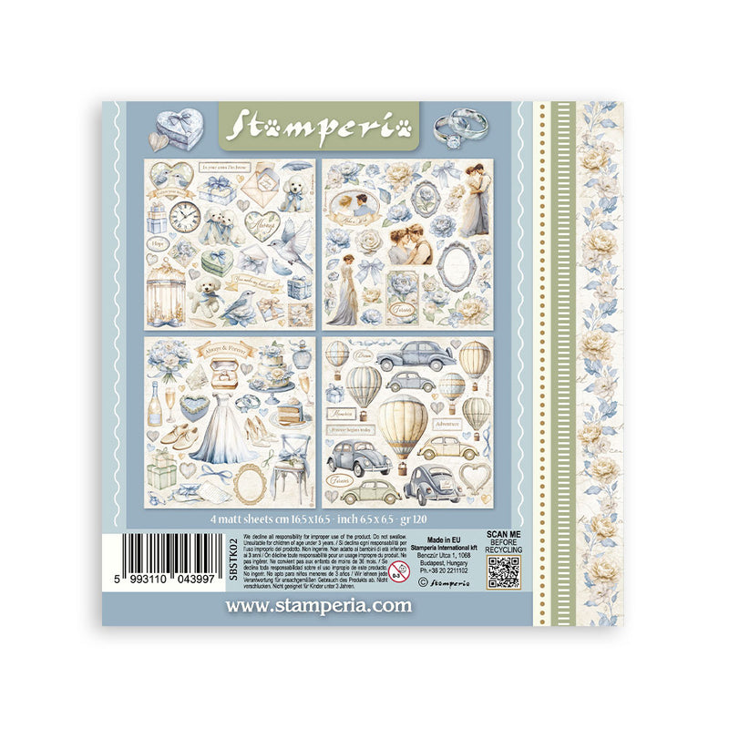 Stamperia Stickers 6.5x6.5, 4pg - Timeless, SBSTK02