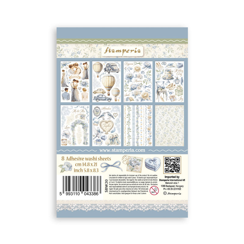 Stamperia A5 Washi Pad 8Pc - Timeless, SBW20