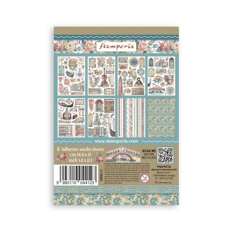 Stamperia Washi Pad 8/sheets - Venice City of Art, SBW21