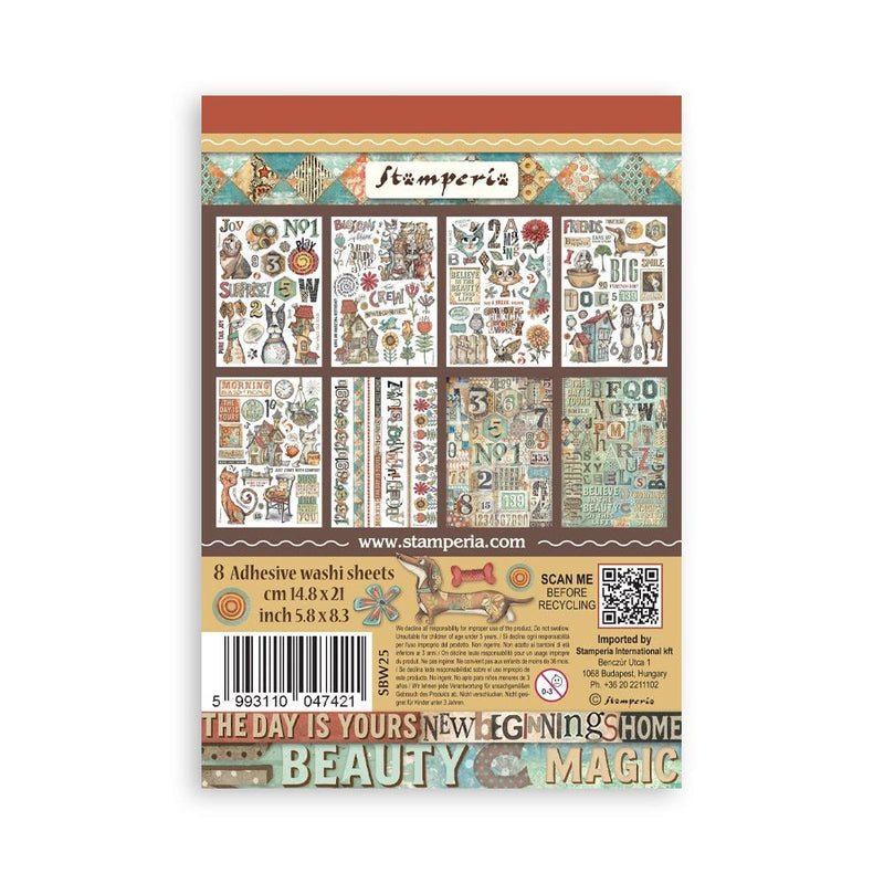 Stamperia Furry Friends - A5 Washi Pad, SBW25