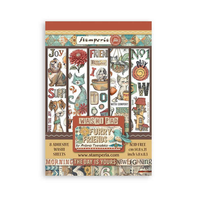 Stamperia Furry Friends - A5 Washi Pad, SBW25