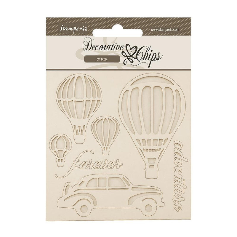 Stamperia  Decorative Chips - Timeless Air Balloons, SCB266