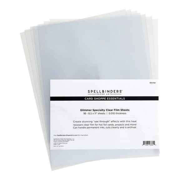 Spellbinders - Glimmer Specialty Clear Film Sheets 10-8.5x11, SVS154