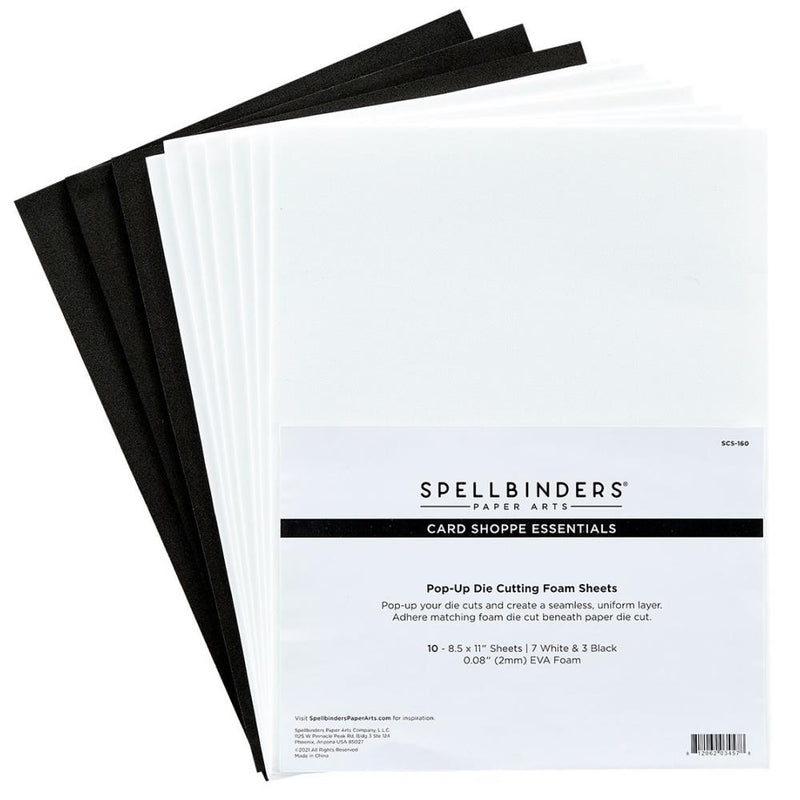 Spellbinders - Pop-Up Die Cutting Foam Sheets 8.5X11 - Black/White, SCS160