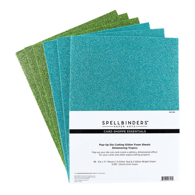Spellbinders Pop-Up Die Cutting Glitter Foam Sheets - Shimmering Tropics, SCS-188
