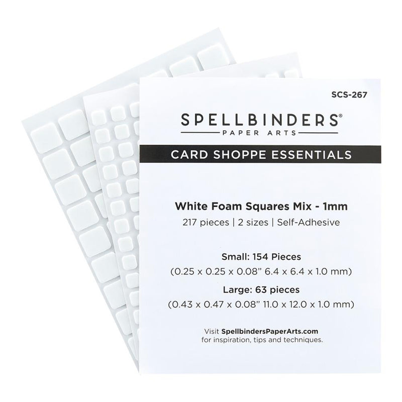 Spellbinders - White Foam Adhesive Squares Mix - 1MM, SES-267