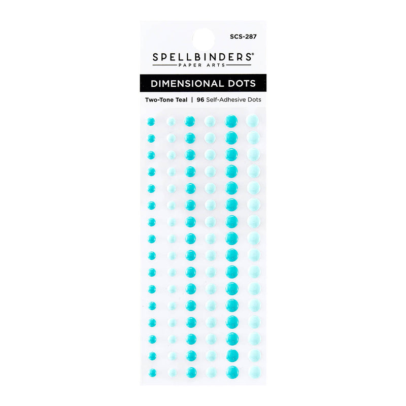 Spellbinders Dimensional Enamel Dots - Two-Tone Teal, SCS-287