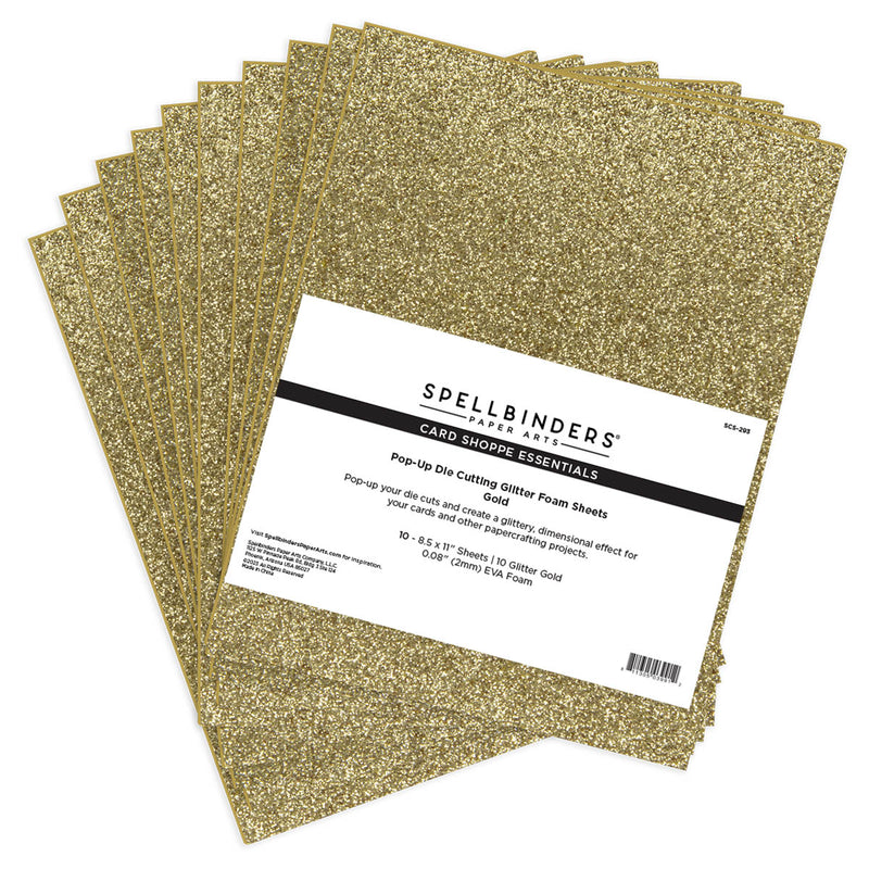 Spellbinders Pop-Up Die Cutting Glitter Foam Sheets - Gold, SCS-293