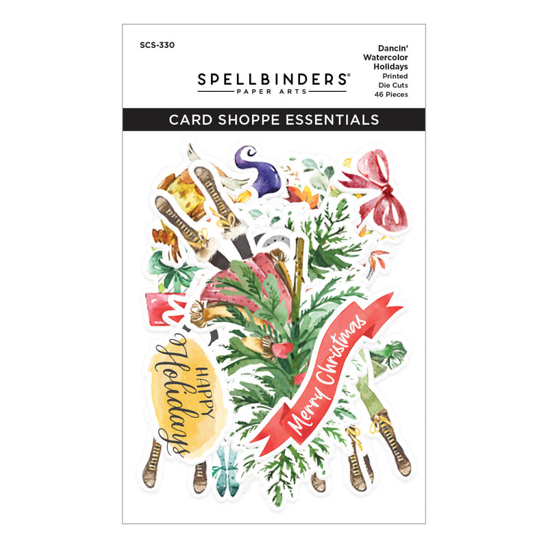 Spellbinders Card Shoppe Essentials Die-Cuts - Dancin' Watercolor Holidays, SCS-330