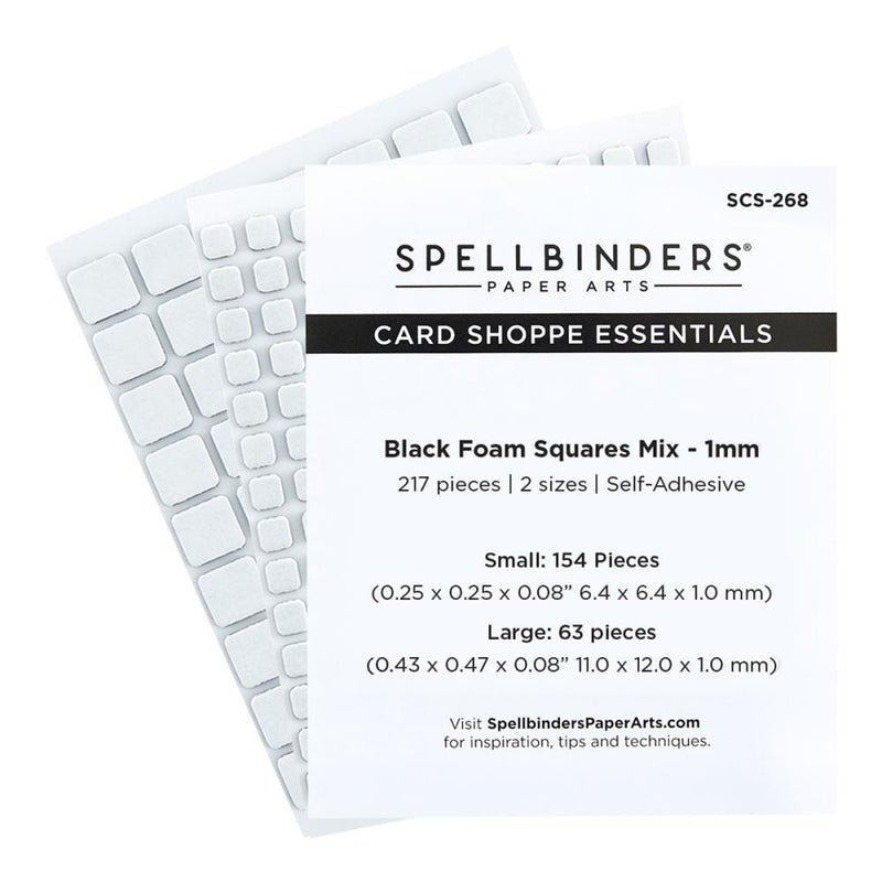Spellbinders - Black Foam Adhesive Squares Mix - 1MM, SCS-268