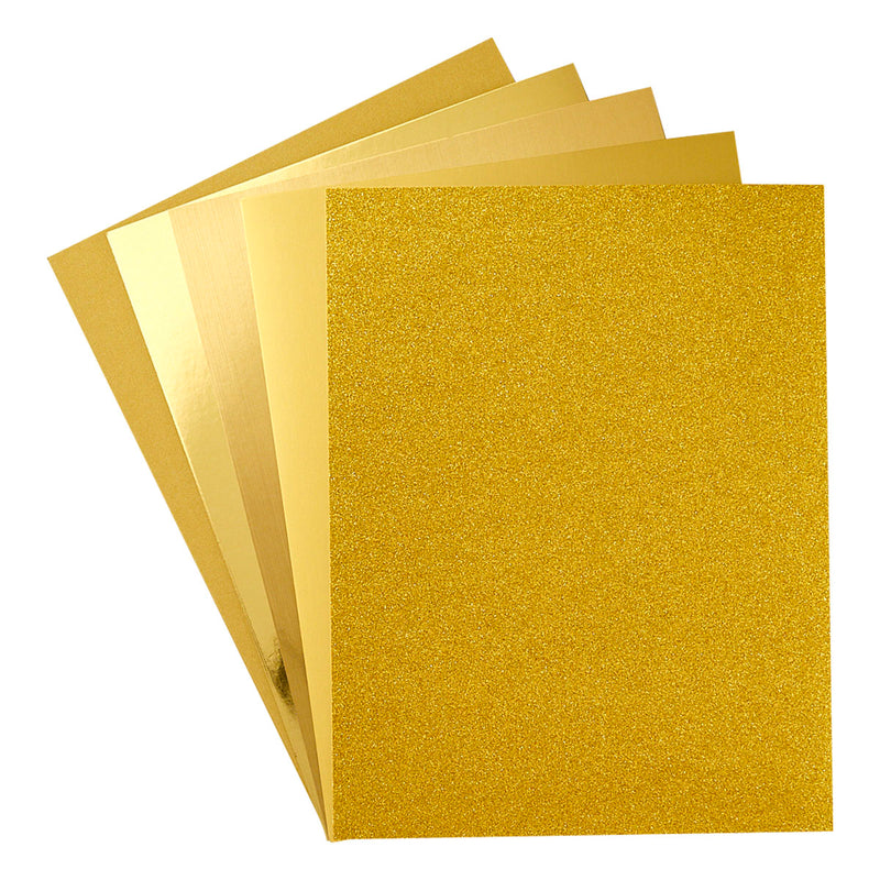 Spellbinders Treasured Cardstock Assortment 8.5x11-15pc - Gold, SCSP-001