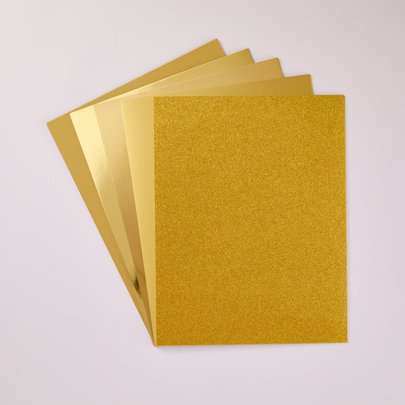 Spellbinders Treasured Cardstock Assortment 8.5x11-15pc - Gold, SCSP-001