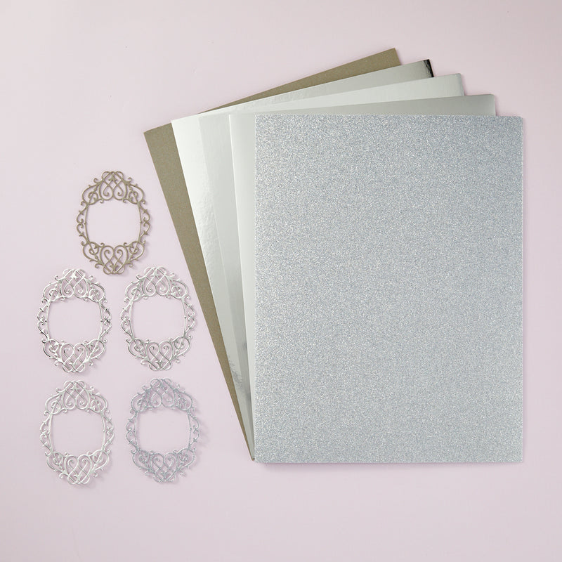 Spellbinders Treasured Cardstock Assortment 8.5x11-15pc - Silver, SCSP-002