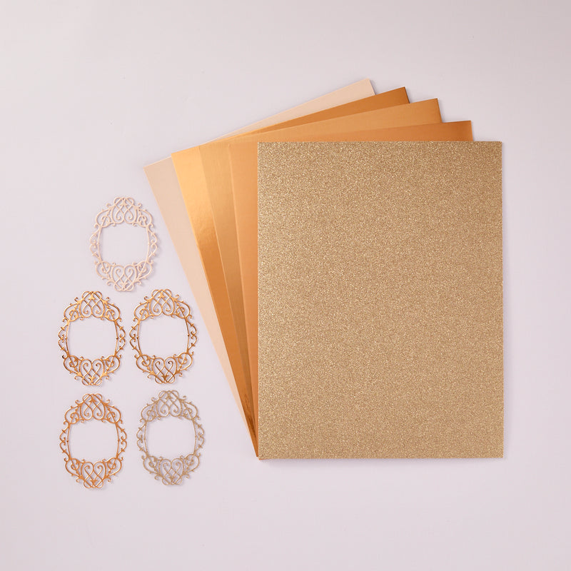 Spellbinders Treasured Cardstock Assortment 8.5x11-15pc - Rose Gold, SCSP-003