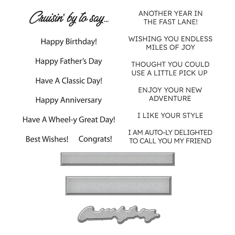 Spellbinders Stamp & Die Set - Crusin' by Sentiments, SDS-204 by Mindy Eggen