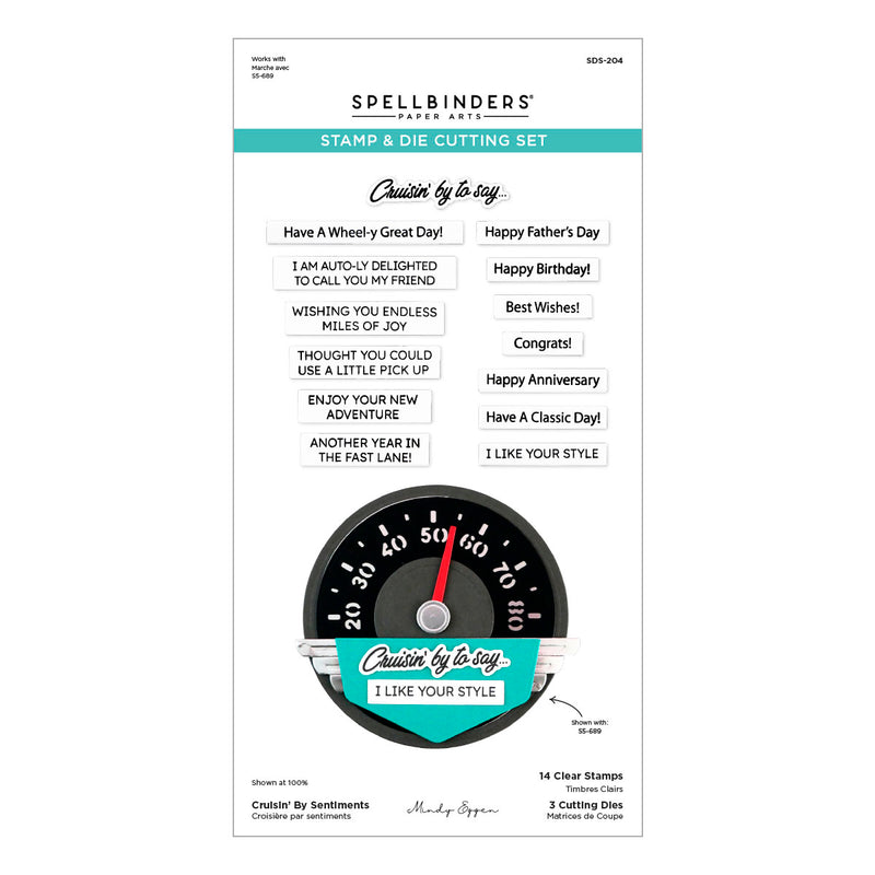 Spellbinders Stamp & Die Set - Crusin' by Sentiments, SDS-204 by Mindy Eggen