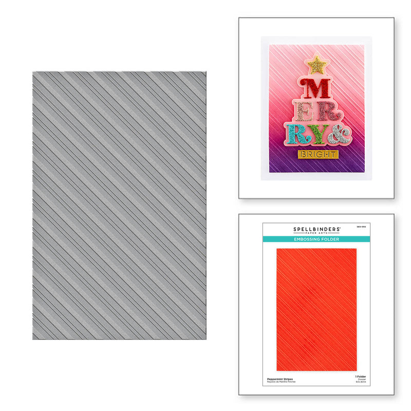 Spellbinders Embossing Folder - Peppermint Stripes, SES-055