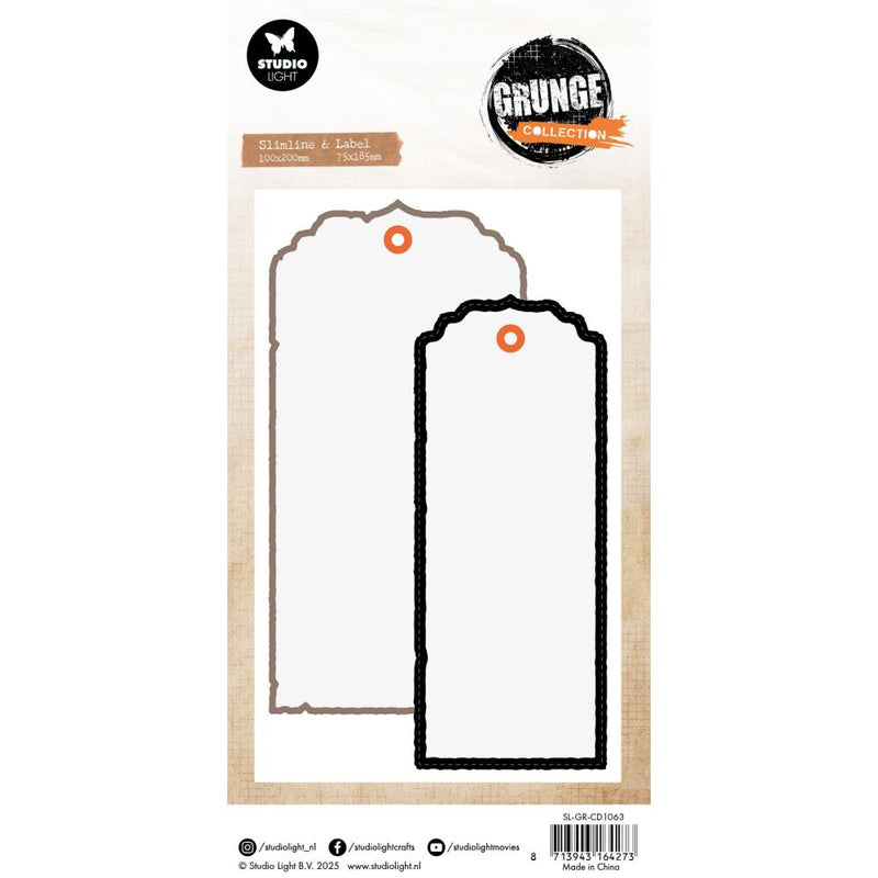 Studio Light Grunge Cutting Die - Slimline & Label, SL-GR-CD1063