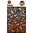 Studio Light Grunge 5.9"X8.27" Mask/Stencil - Holly Swirls, SL-GR-MASK349