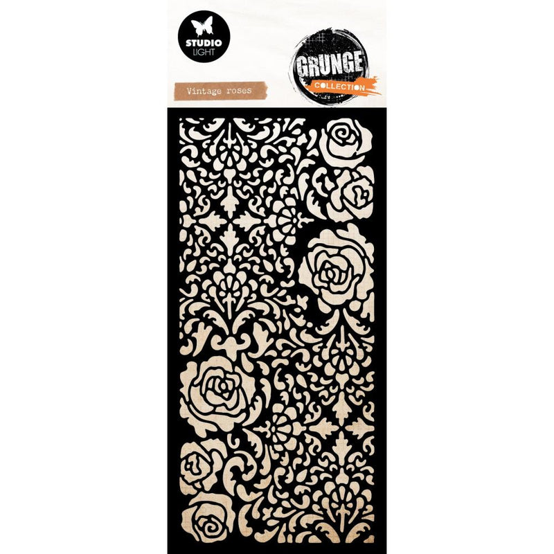 Studio Light Grunge 4x8 Mask/Stencil - Vintage Roses, SL-GR-MASK378