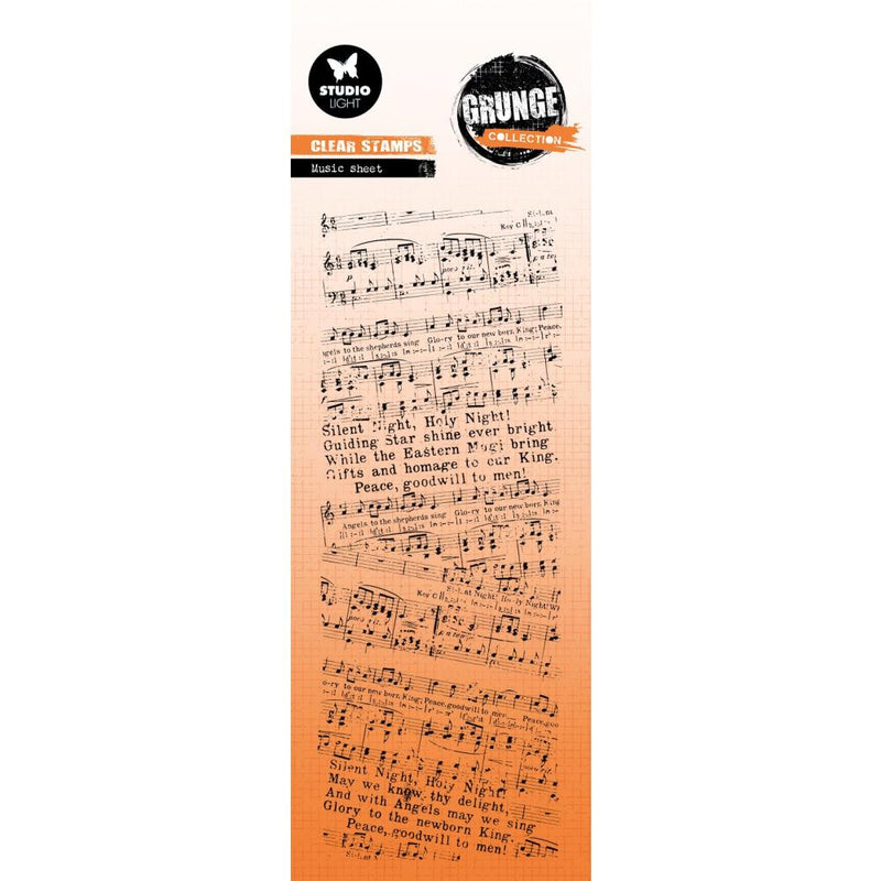 Studio Light Grunge 3x8 Clear Stamp - Music Sheet, SL-GR-STAMP839