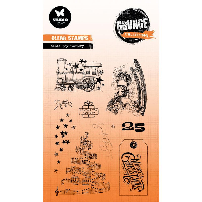 Studio Light Grunge 4x6 Clear Stamp - Santa Toy Factory, SL-GR-STAMP843