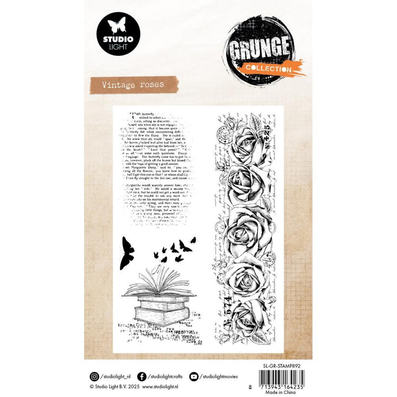 Studio Light Grunge 4x6 Clear Stamp - Vintage Roses, SL-GR-STAMP892