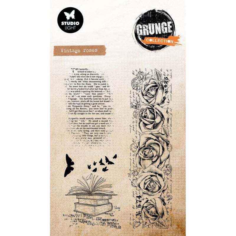 Studio Light Grunge 4x6 Clear Stamp - Vintage Roses, SL-GR-STAMP892