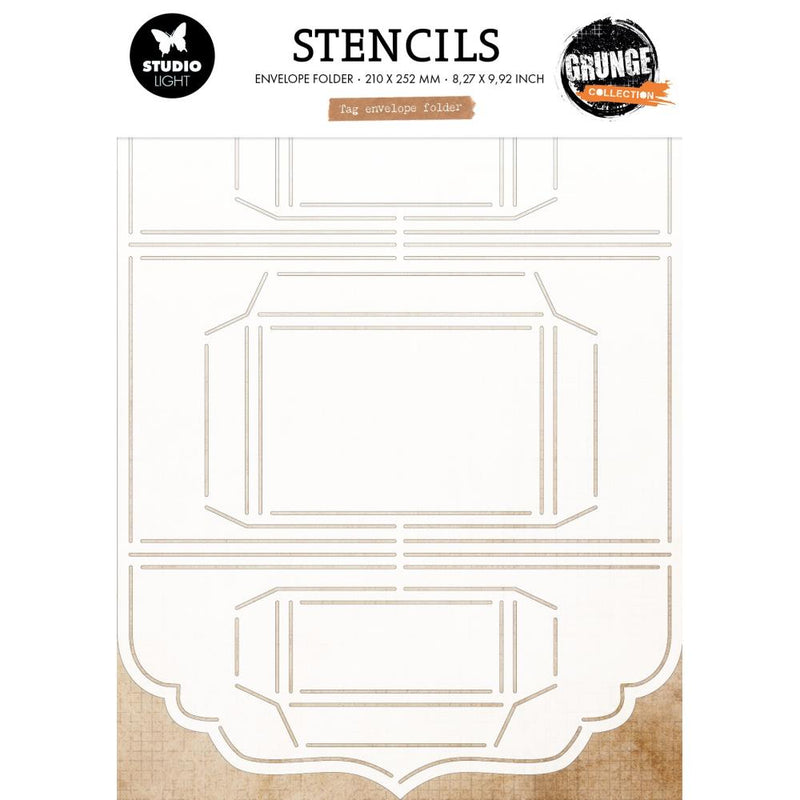 Studio Light Grunge Stencil - Tag Envelope Folder, SL-GR-STEN09
