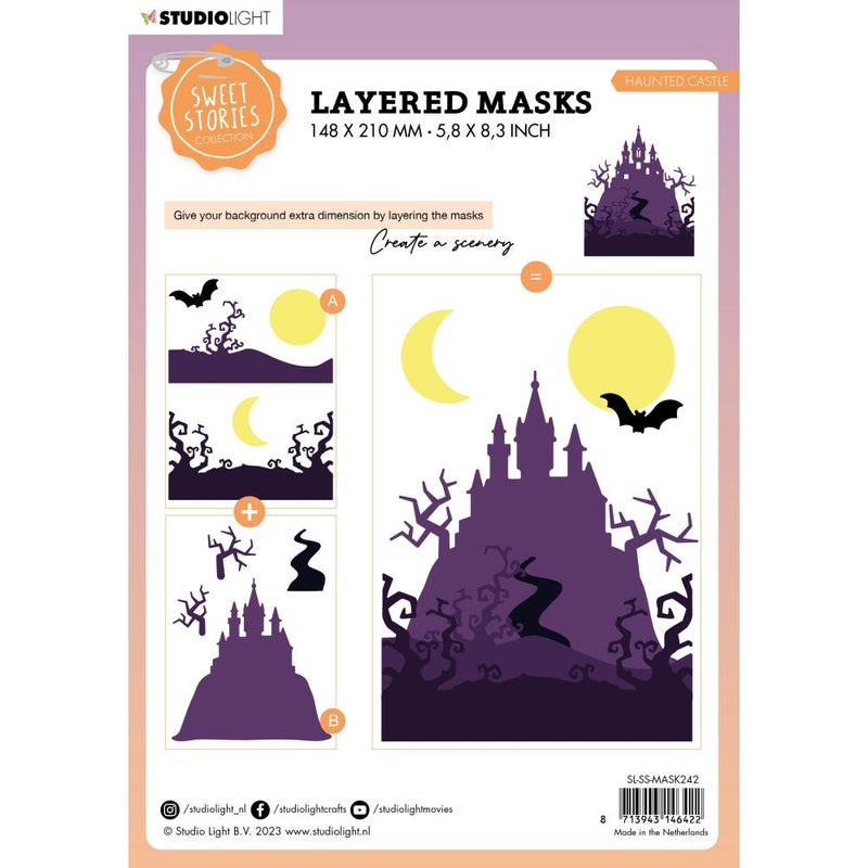 Studio Light Stencil Sweet Stories - Haunted Castle, SL-SS-MASK242