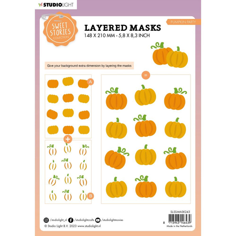 Studio Light Stencil Sweet Stories - Pumpkin Party, SL-SS-MASK243