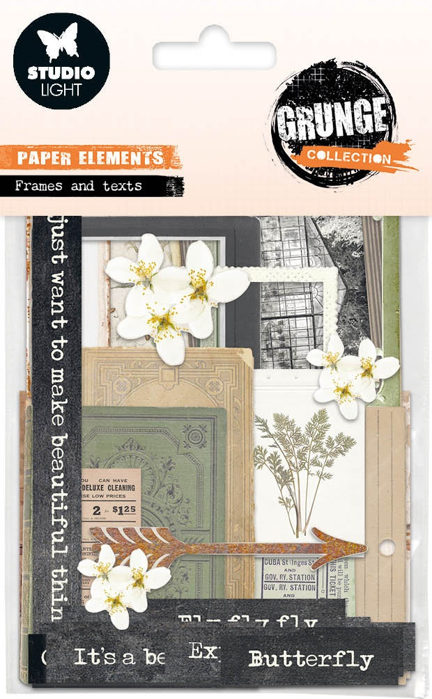 Studio Light Grunge Paper Elements - Nr10 Frames & Texts, SLGRPE10
