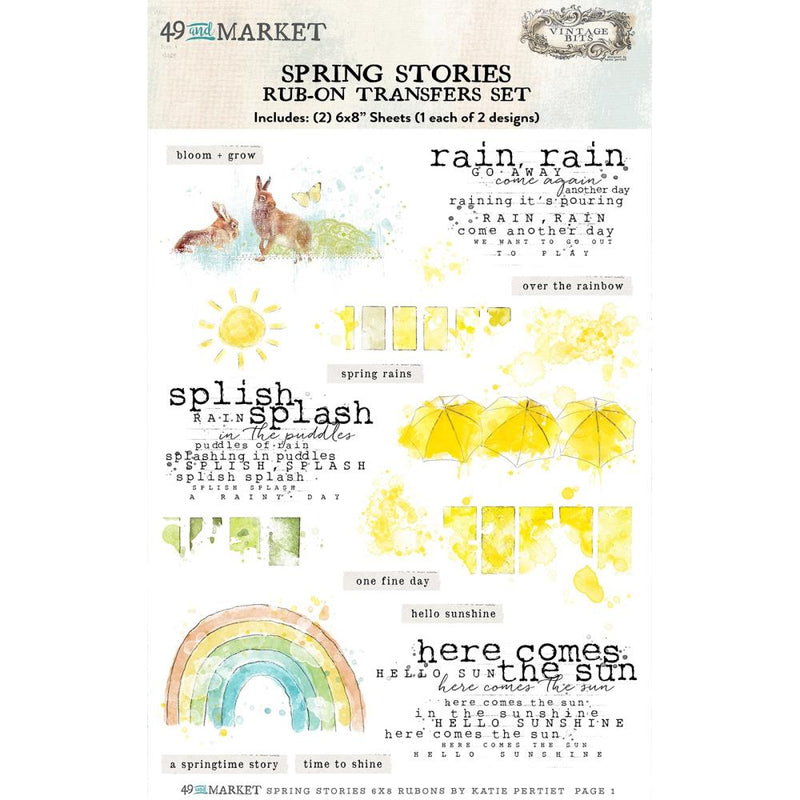 49 & Market Rub-On Transfers Set - Spring Stories, SS-29918