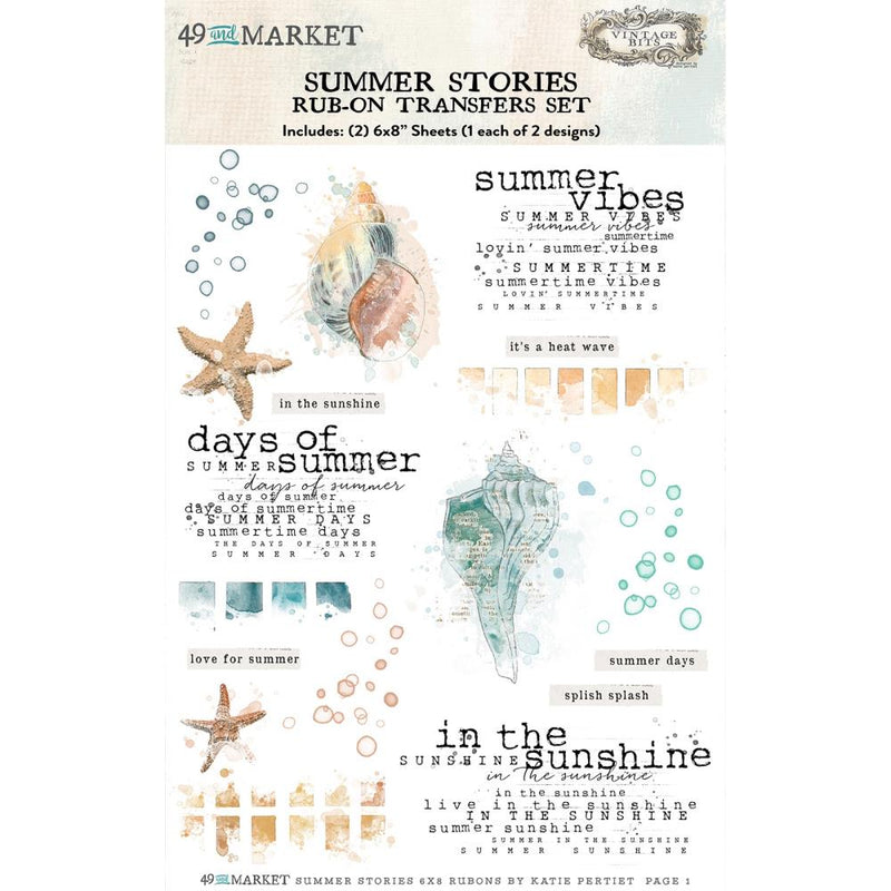 49 & Market Rub-On Transfers Set - Summer Stories, SS-29925