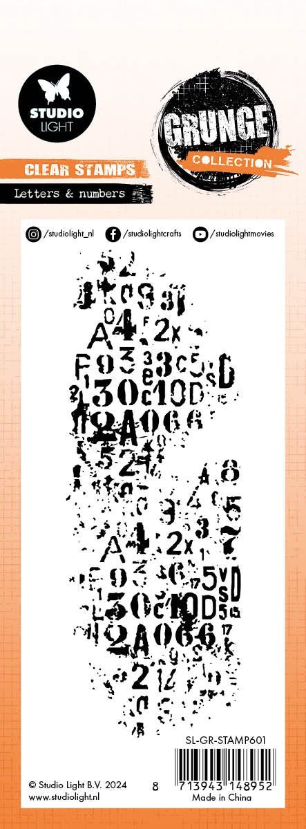 Studio Light Grunge Clear Stamps - Letters & Numbers, STAMP601